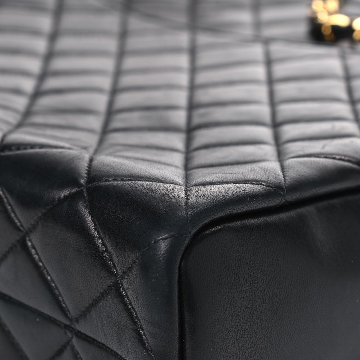Lambskin Quilted Shoulder Bag Black
