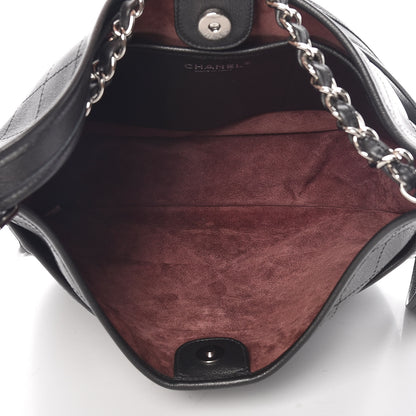 Chanel Calfskin Quilted Large Jungle Stroll Hobo Bag Black 5 of 10