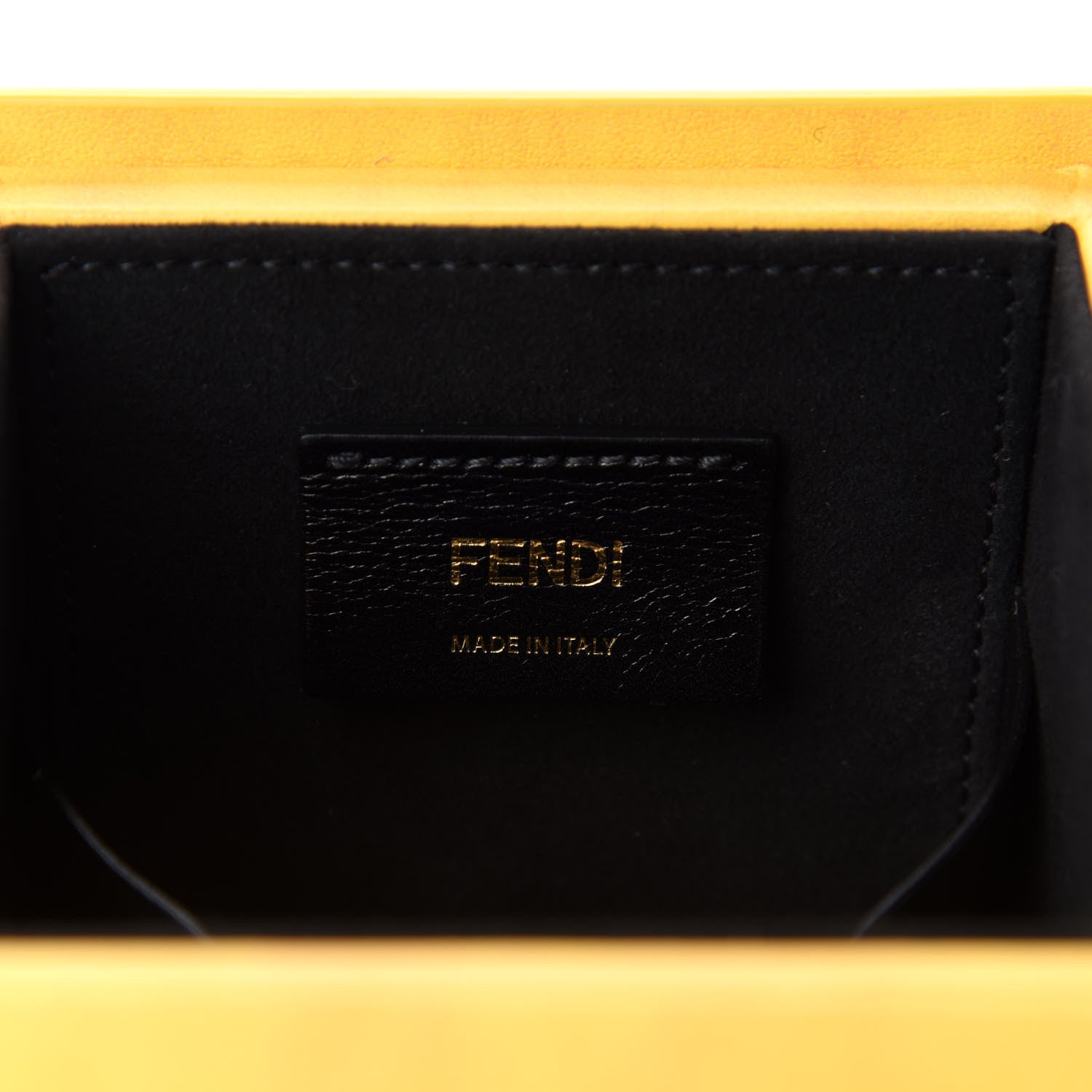 Fendi Vitello Fluffy Logo Vertical Box Yellow Box Black 8 of 11