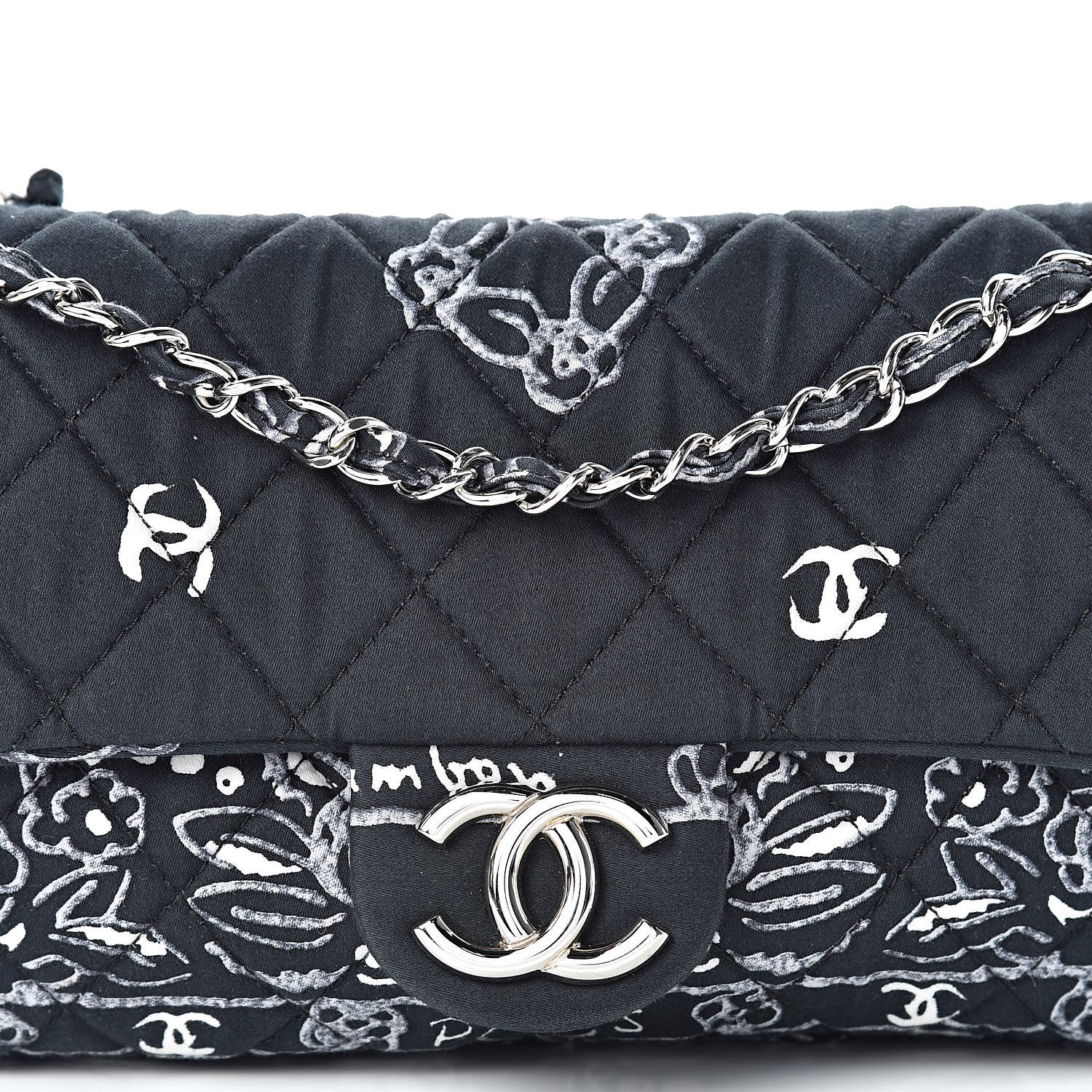 Chanel Cotton Quilted Small Bandana Single Flap Navy 8 of 10