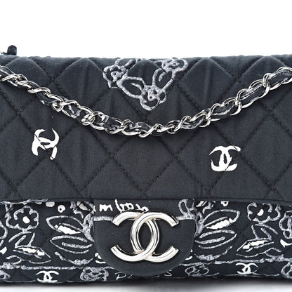 Chanel Cotton Quilted Small Bandana Single Flap Navy 8 of 10