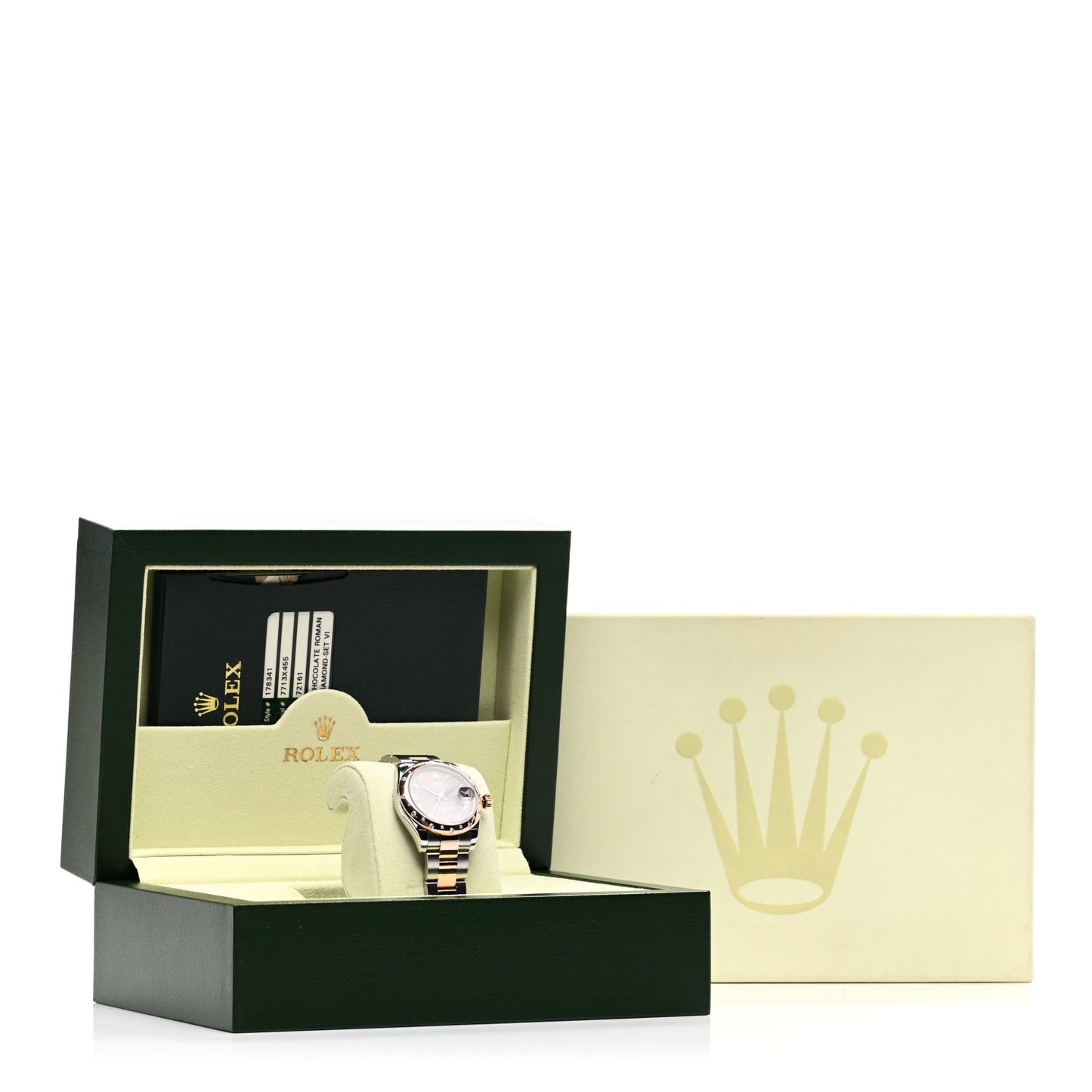 Stainless Steel 18K Everose Gold Diamond 31mm Oyster Perpetual Datejust Watch Chocolate Roman 178341