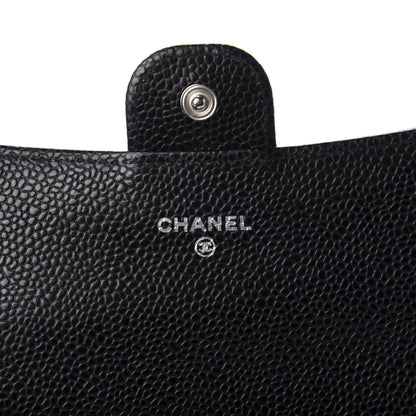 Chanel Caviar Quilted Large Gusset Flap Wallet Black 6 of 9