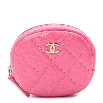 Chanel Caviar Quilted Zip Around Classic Coin Purse Pink 1 of 9