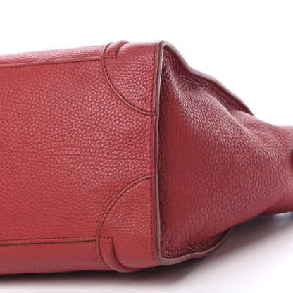 Celine Drummed Calfskin Mini Luggage Red 10 of 11