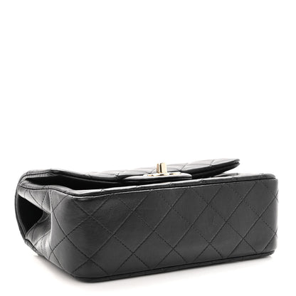 Chanel Lambskin Quilted Mini Top Handle Rectangular Flap Black 4 of 11