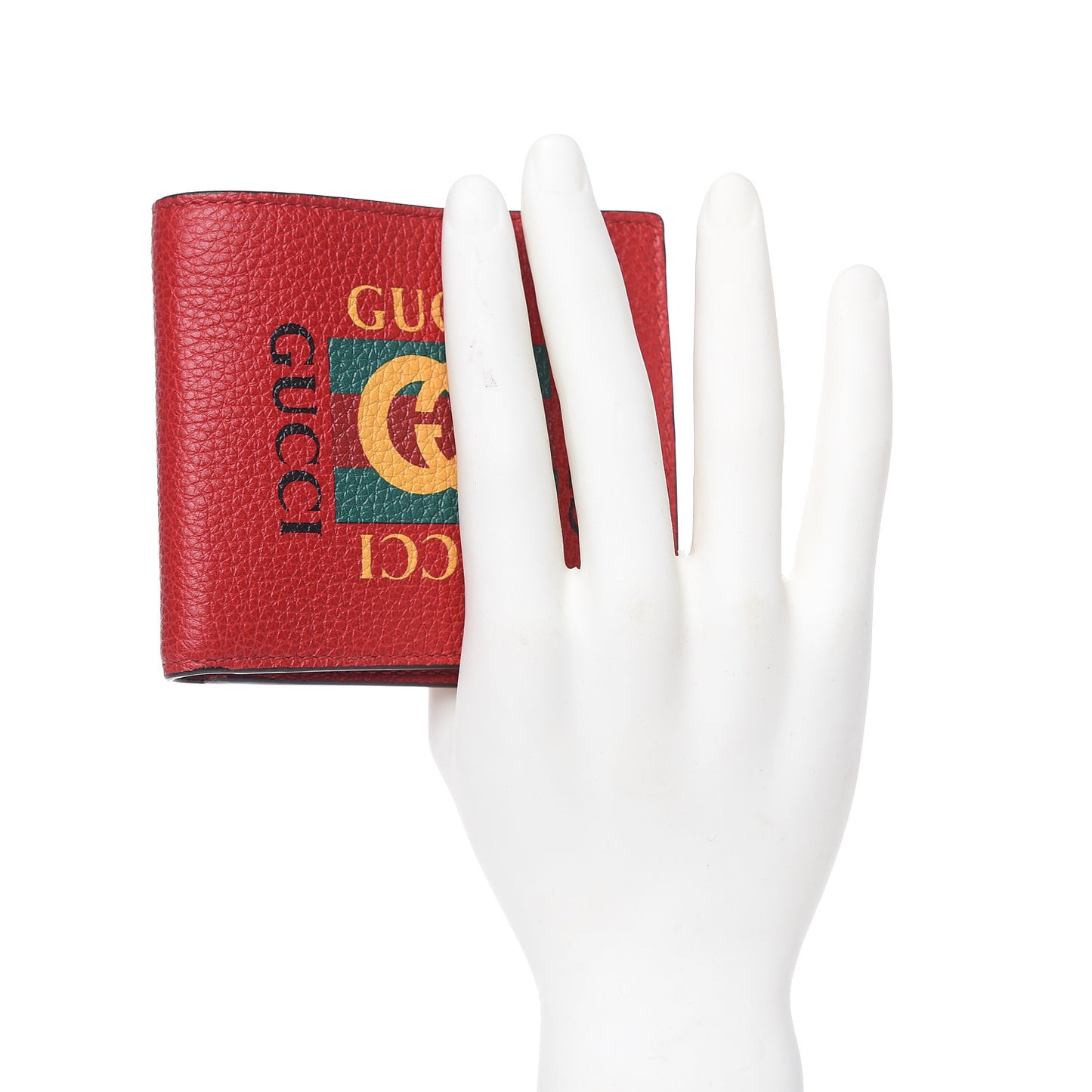 Calfskin Logo Bi-Fold Wallet Red