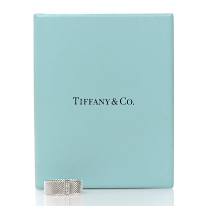 Tiffany Sterling Silver Diamond Mesh Somerset Ring 53 6.25 5 of 5