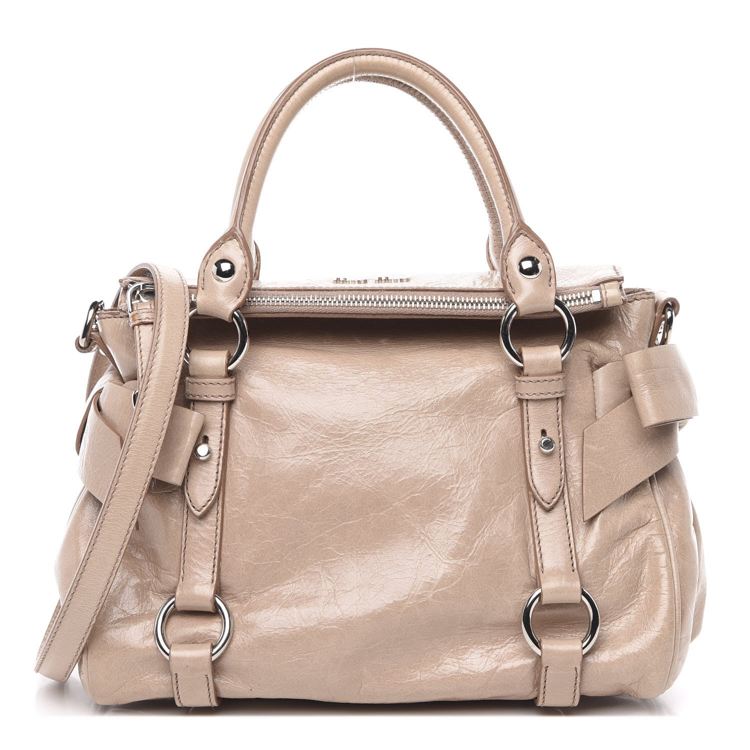 Miu Miu Vitello Lux Mini Bow Bag Cammeo 1 of 12