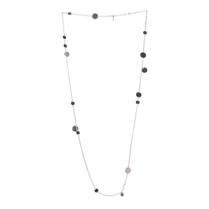 Hermes Sterling Silver 18K Rose Gold Confettis Long Necklace 3 of 5