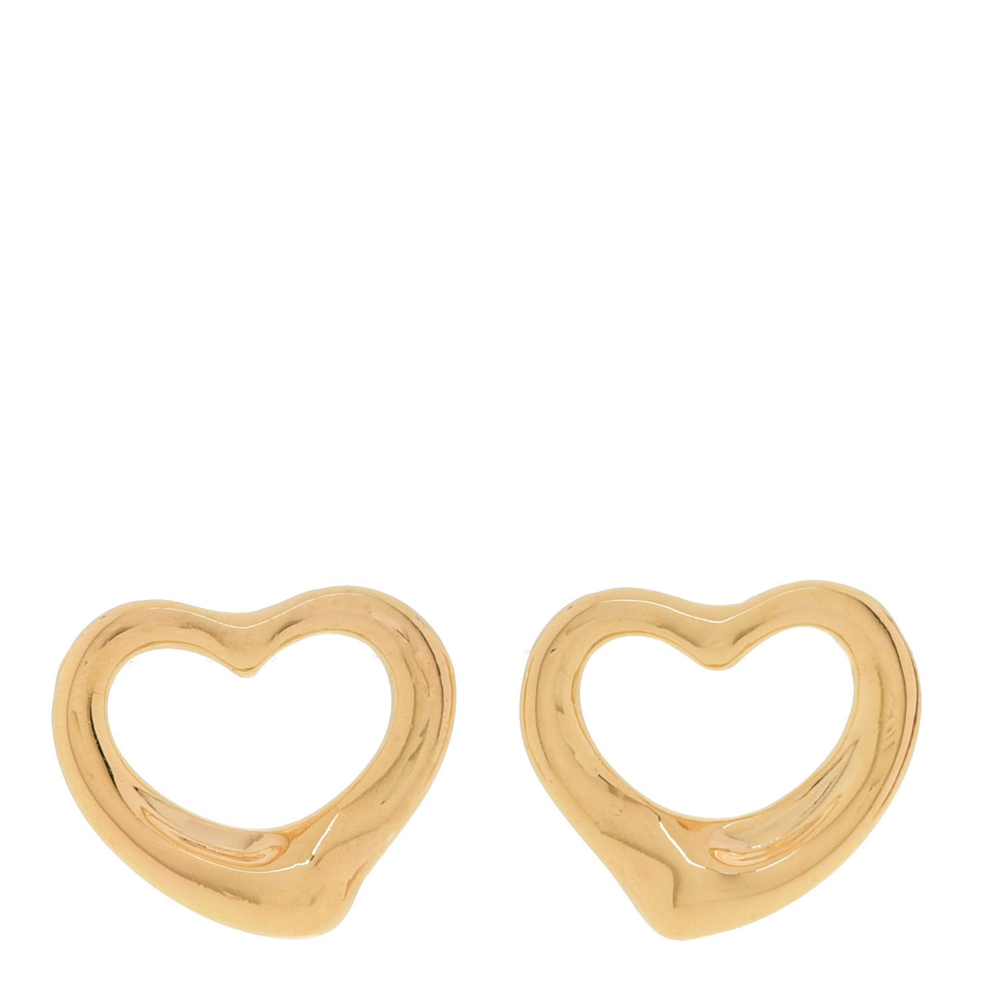 18K Yellow Gold 11mm Elsa Peretti Open Heart Earrings