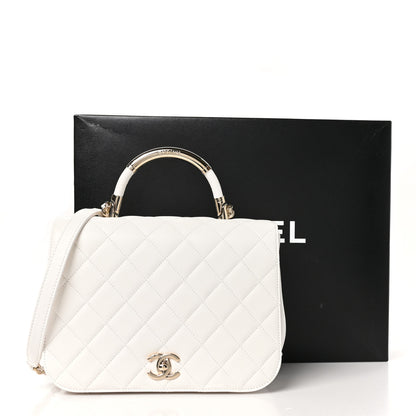 Chanel Lambskin Quilted Medium Carry Chic Flap White 11 of 11