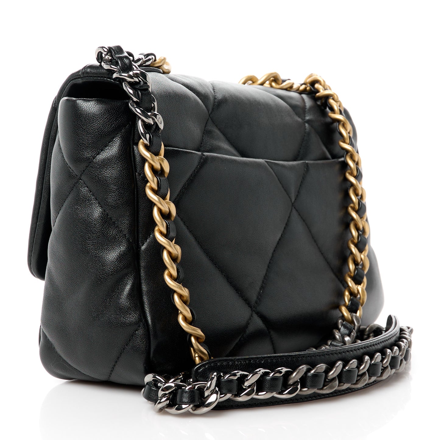 Lambskin Quilted Medium Chanel 19 Flap Black
