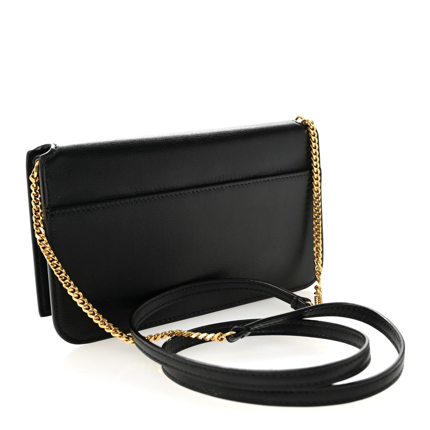 Smooth Calfskin Monogram Phone Holder Crossbody Black