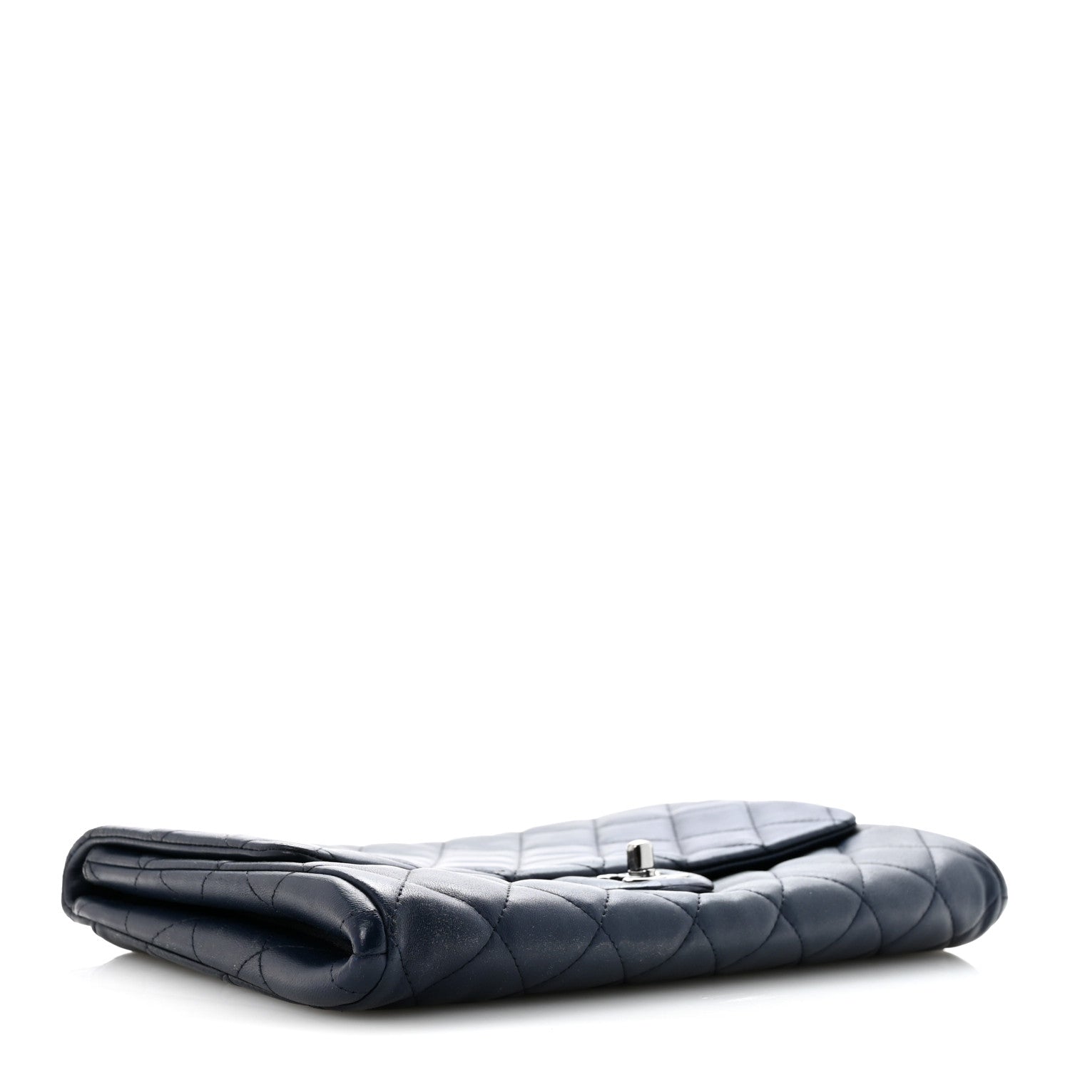 Chanel Lambskin Quilted Clutch with Chain Flap Navy 4 of 12