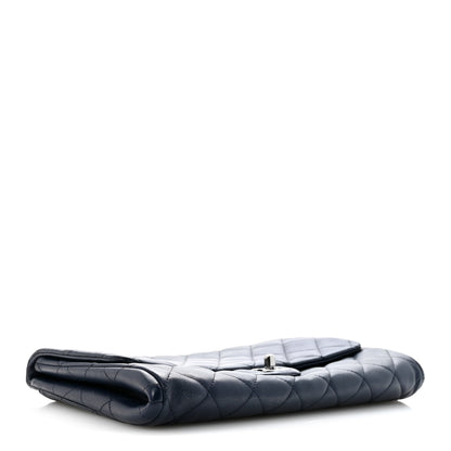 Chanel Lambskin Quilted Clutch with Chain Flap Navy 4 of 12