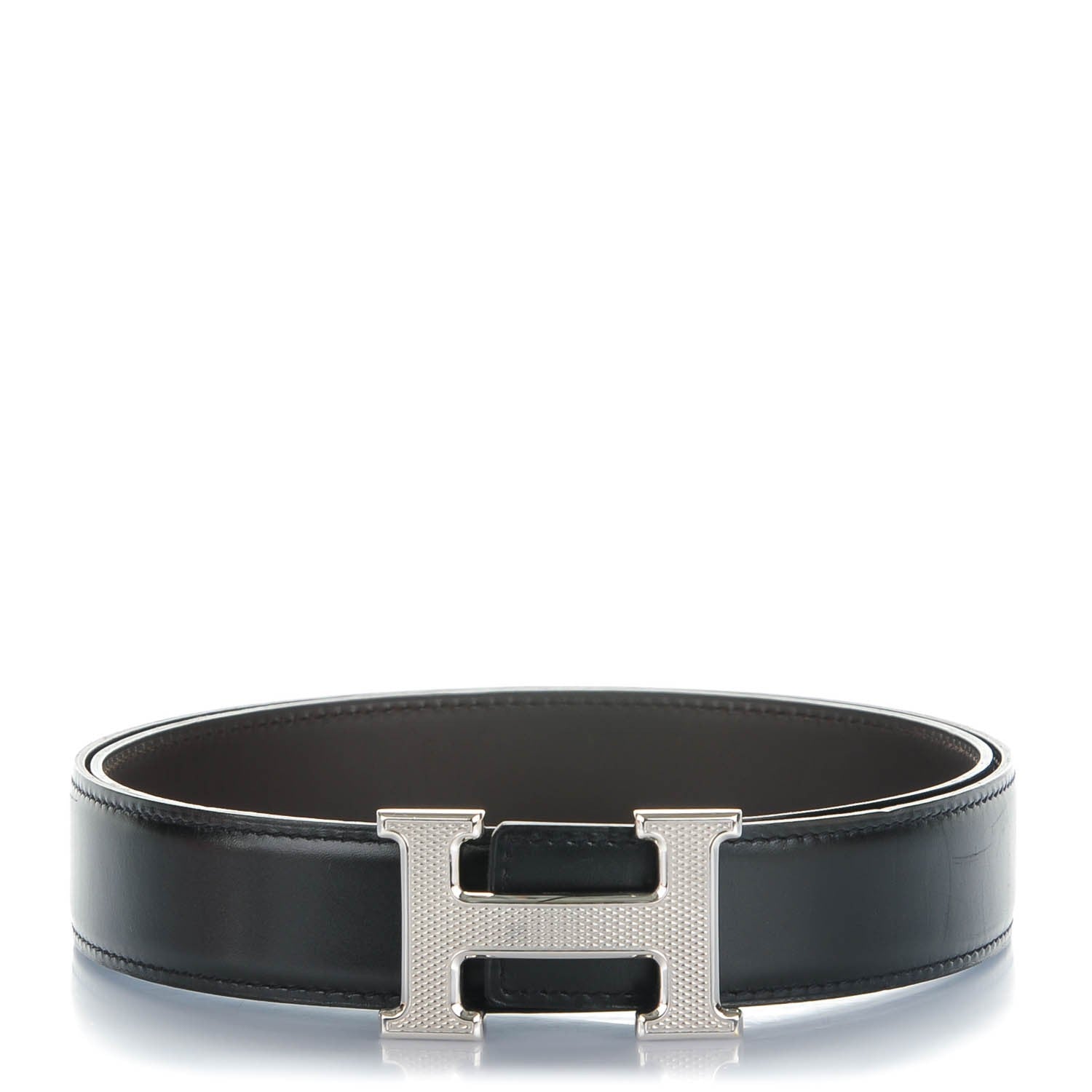 Hermes Box Chamonix 32mm H Belt 90 Black Chocolate 1 of 6