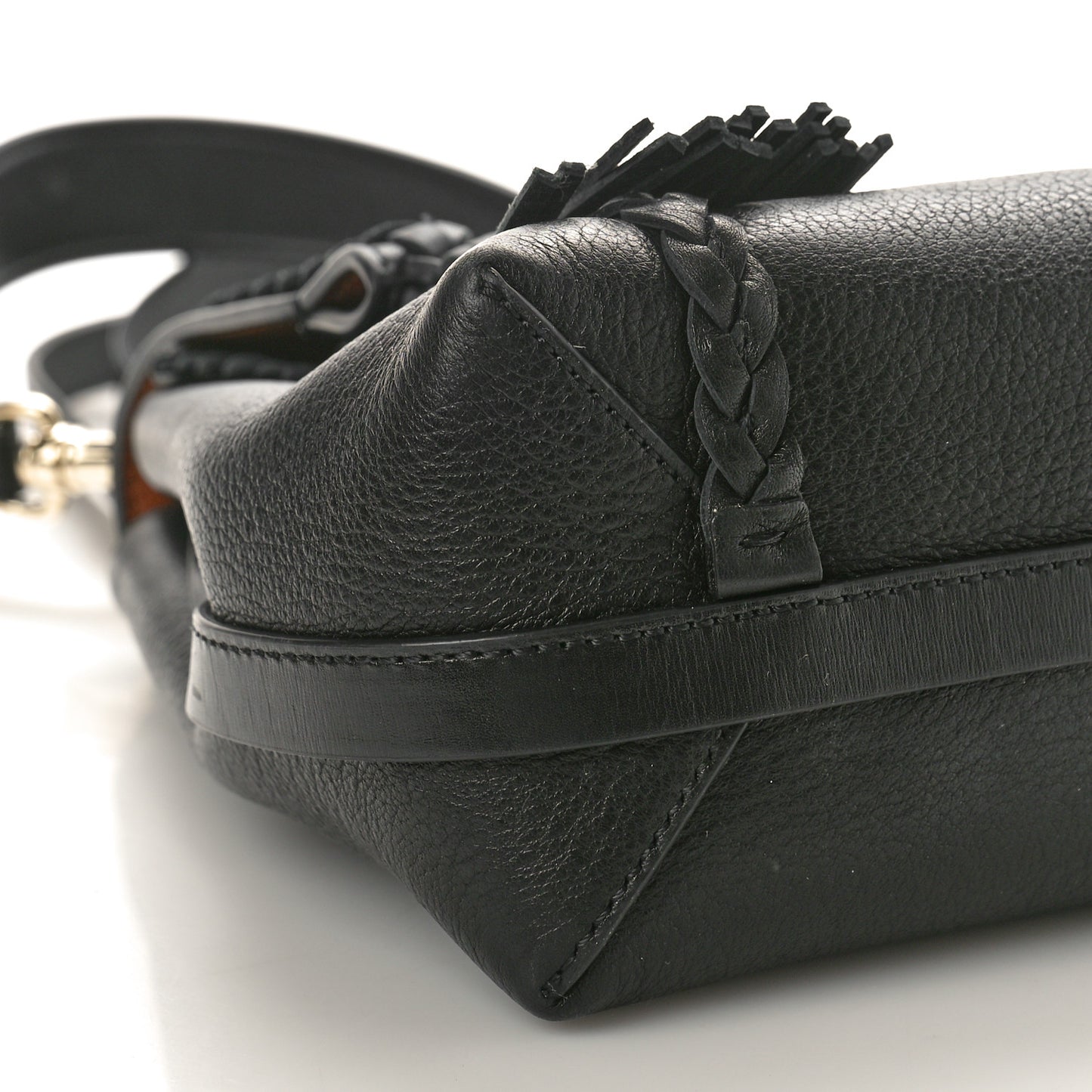 Grained Calfskin Small Penelope Soft Shoulder Bag Black