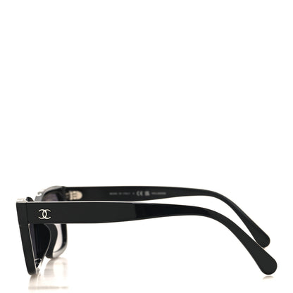 Chanel Acetate Polarized Square Sunglasses 5417-A Black 3 of 8