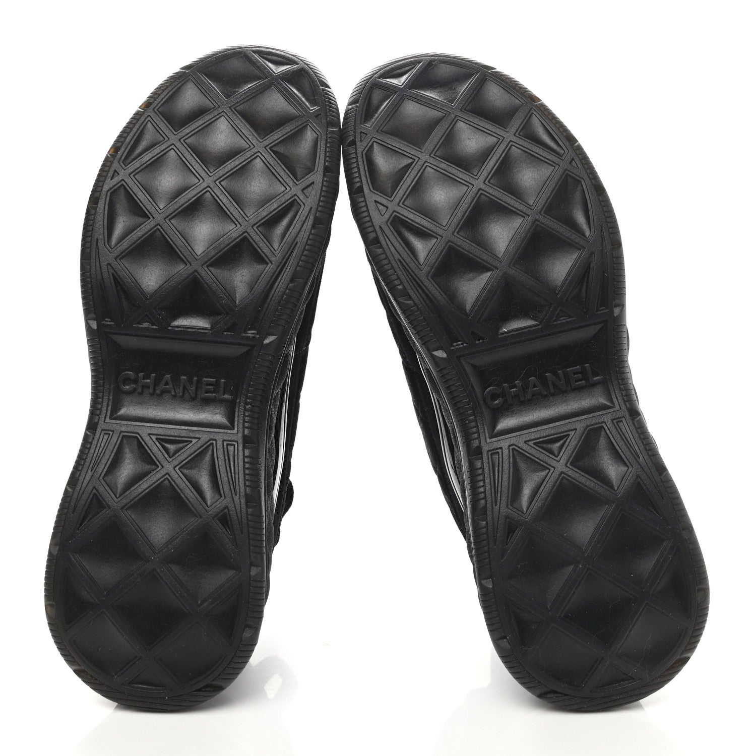 Chanel Suede Calfskin Mixed Fibers CC Sneakers 38.5 Black 5 of 9