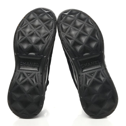 Chanel Suede Calfskin Mixed Fibers CC Sneakers 38.5 Black 5 of 9