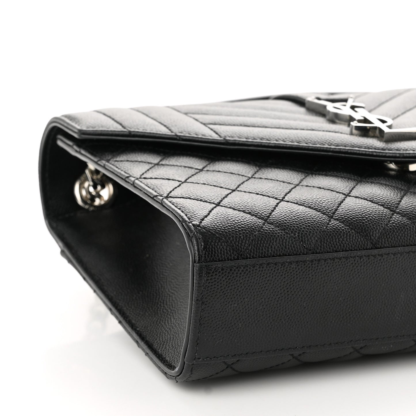 Grain De Poudre Textured Mixed Matelasse Triquilt Medium Monogram Satchel Black