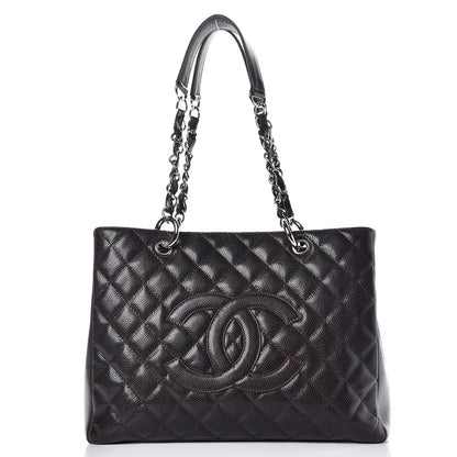 Chanel Caviar Quilted Grand Shopping Tote GST Dark Brown 1 of 7