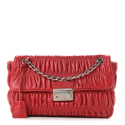 Prada Nappa Gaufre Medium Sound Flap Shoulder Bag Black 1 of 8