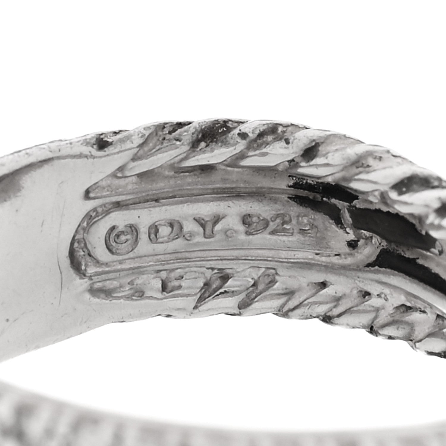 David Yurman Sterling Silver Diamond 7mm Crossover Ring 50 5.5 4 of 5