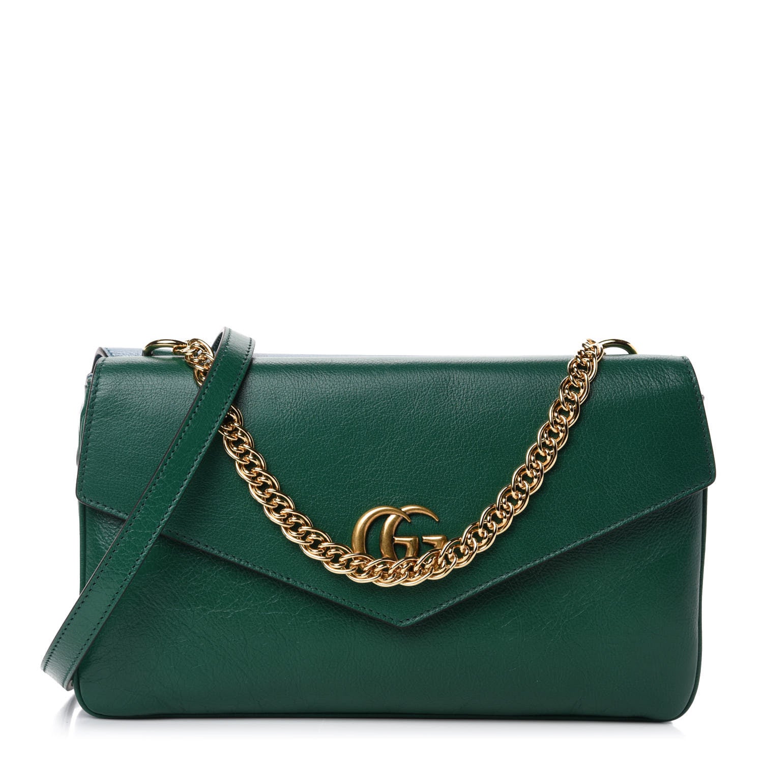 Gucci Calfskin Medium Thiara Double Envelope Shoulder Bag Blue Green 1 of 11