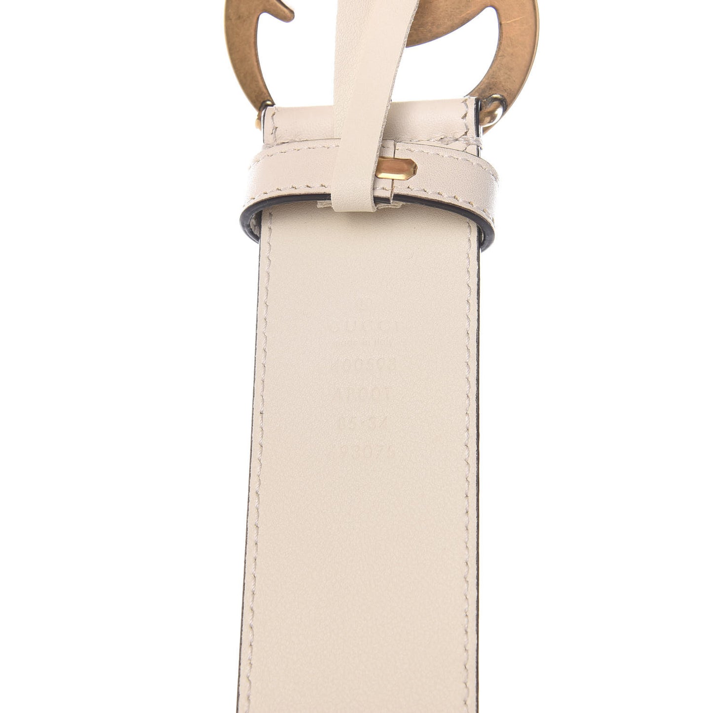 Calfskin Double G 40mm Belt 85 34 Mystic White