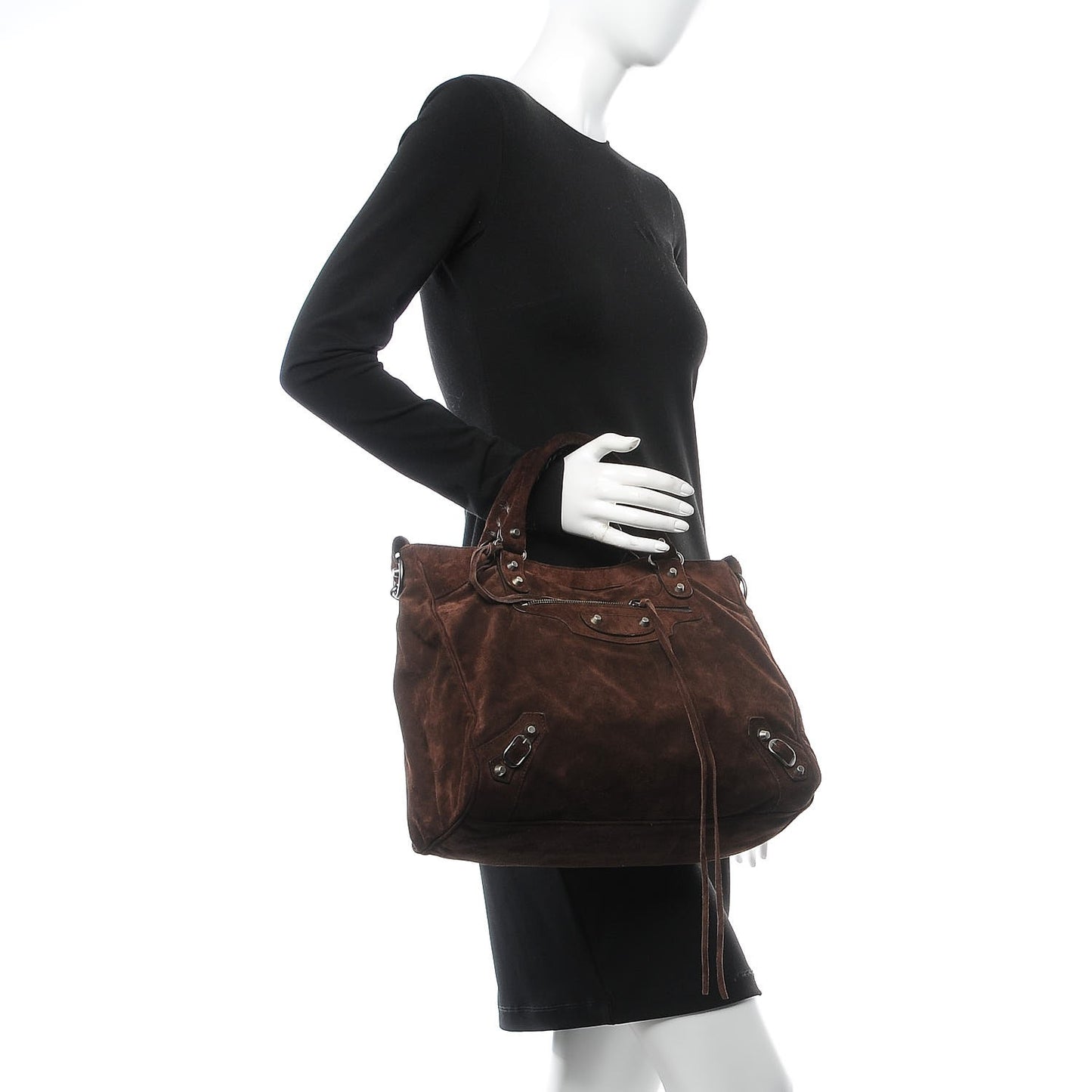 Baby Daim Suede Classic Silver Hardware Velo Brown