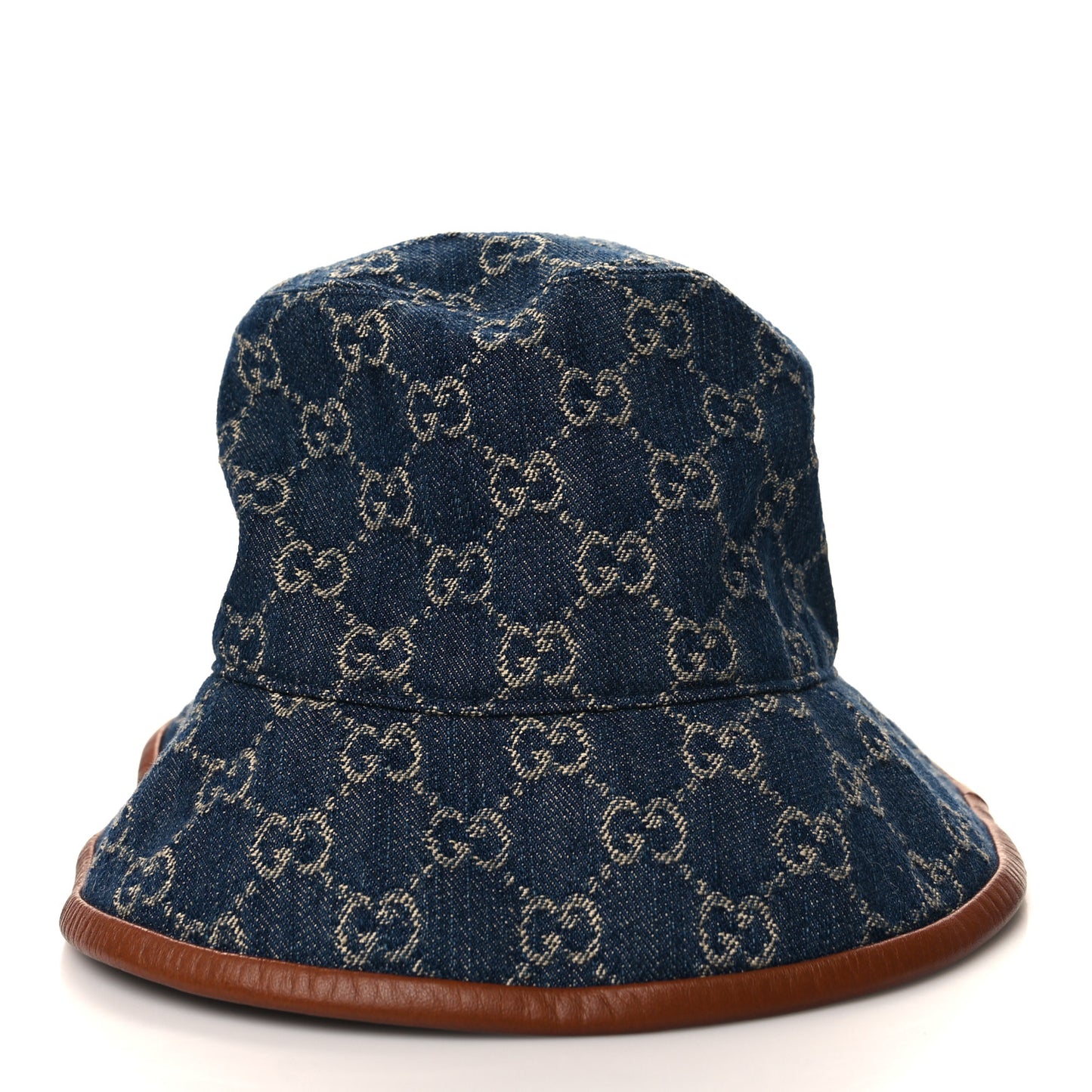 Washed Jacquard Denim Nappa GG Monogram Oscar Bucket Hat S Denim Cuir