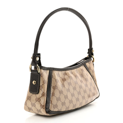 Gucci Crystal Monogram Small D Ring Gold Hobo Brown 3 of 13