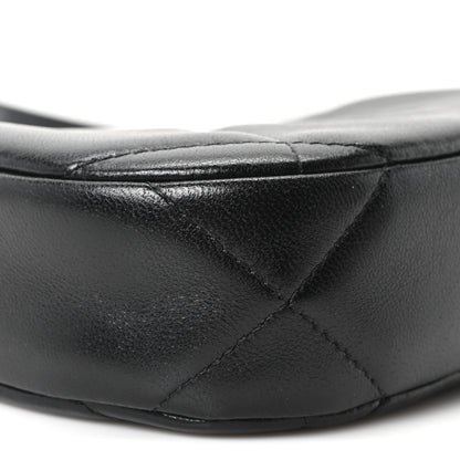 Chanel Lambskin Quilted Chanel 19 Hobo Clutch With Chain Black 9 of 11