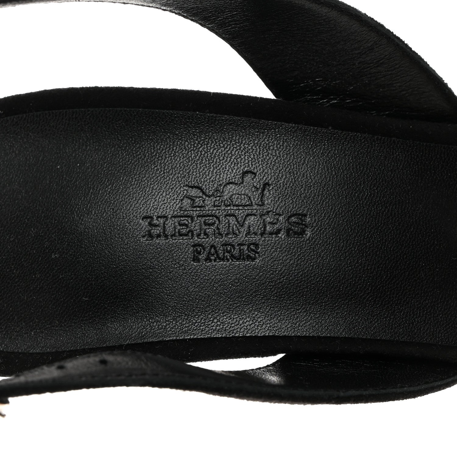 Hermes Suede Goatskin Heden 80 Sandals 38 Black 6 of 9