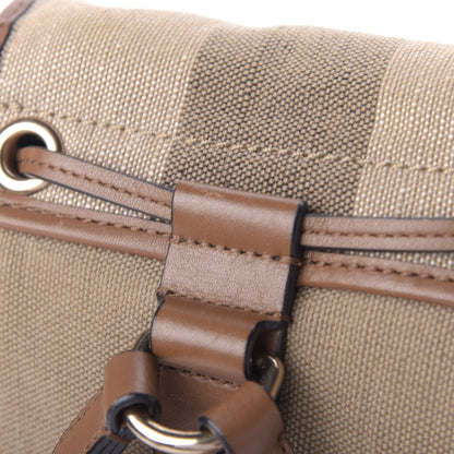 Burberry Overdyed Canvas Mega Check Medium Chiltern Backpack Tan 8 of 9
