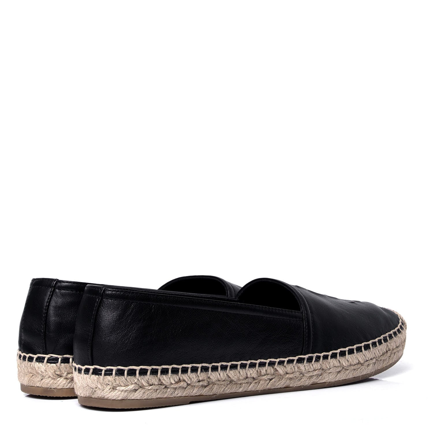 Saint Laurent Lambskin Monogram Espadrilles 37 Black 3 of 6