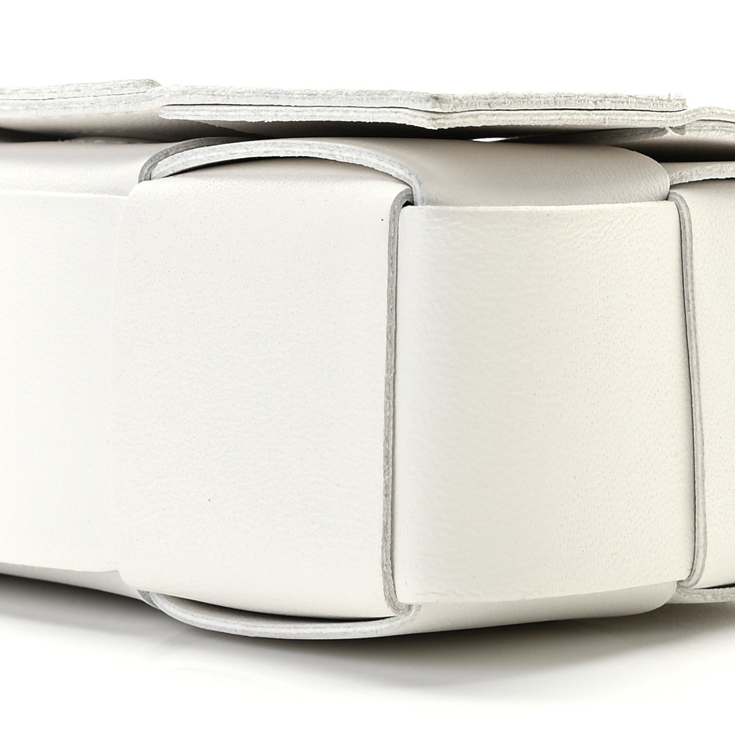 Lambskin Maxi Intrecciato Extra Mini Cassette Crossbody Bag White