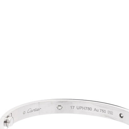 Cartier 18K White Gold 4 Diamond LOVE Bracelet 17 4 of 6