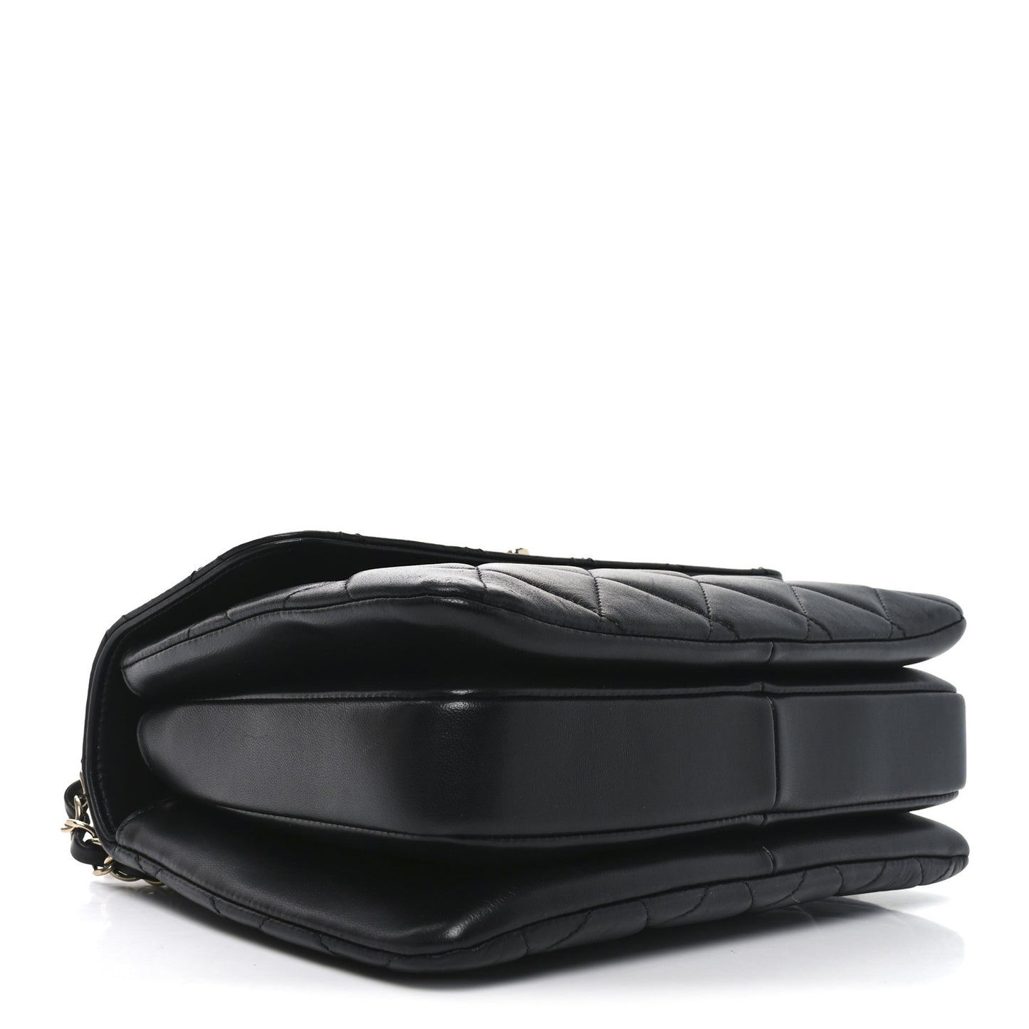 Lambskin Quilted Mini Trendy CC Dual Handle Flap Bag Black