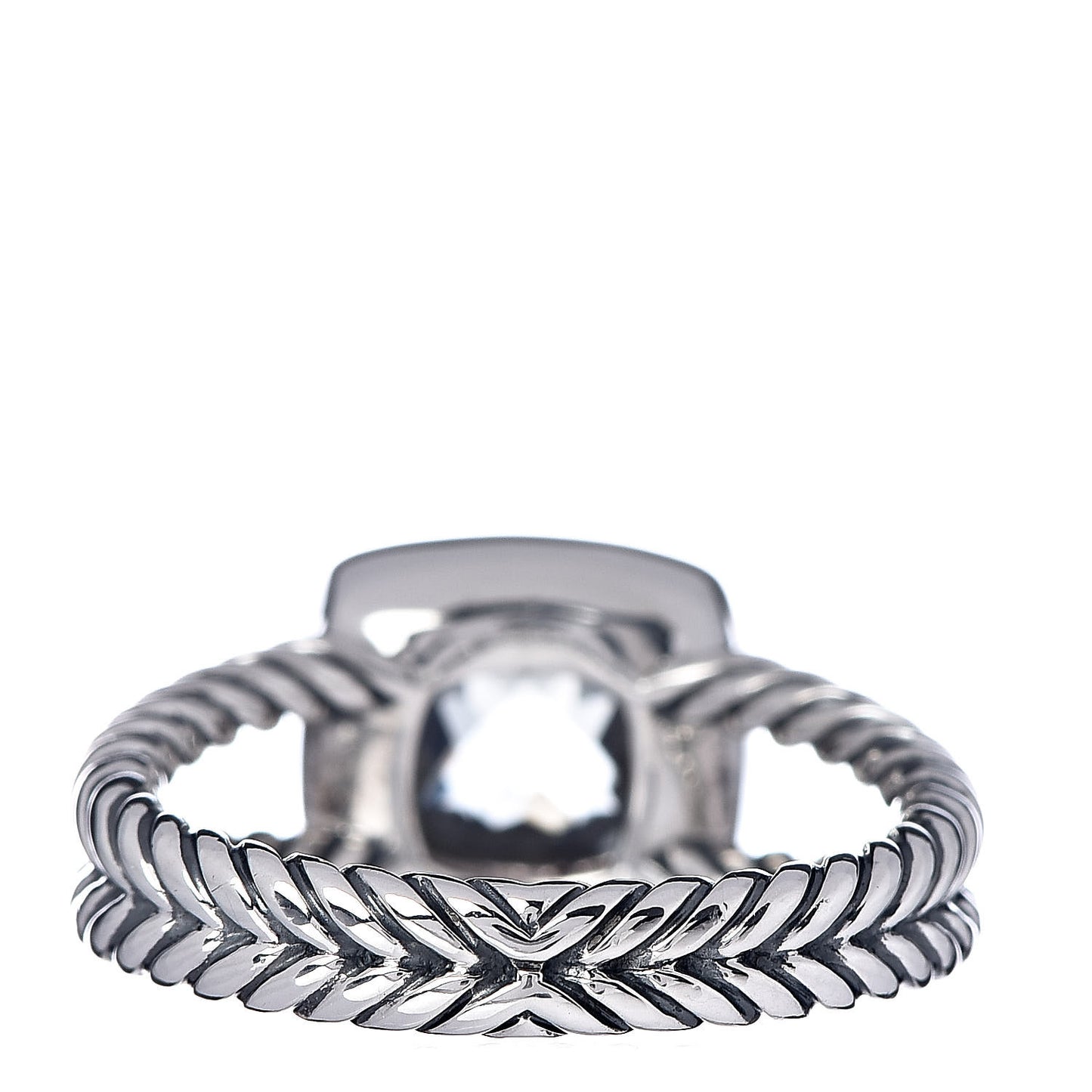 Sterling Silver Diamond Prasiolite 7mm Petite Albion Ring 54 7