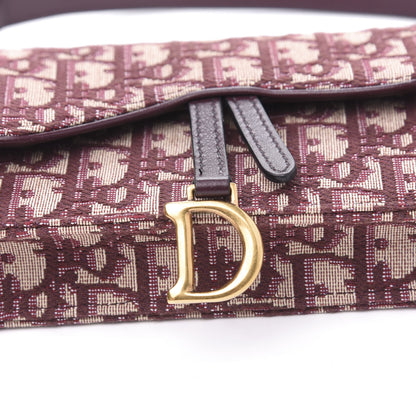 Christian Dior Oblique Saddle Belt Bag Bordeaux 10 of 13