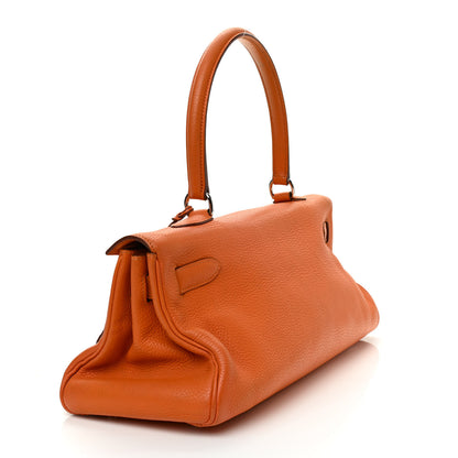 Hermes Taurillon Clemence Shoulder Kelly 40 Orange 2 of 13