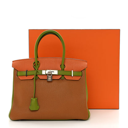 Hermes Togo Birkin 30 Gold Vert Anis Orange 13 of 13