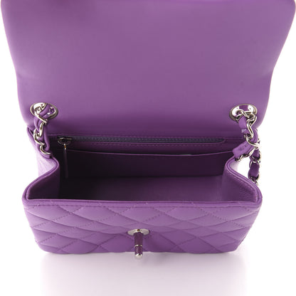Chanel Lambskin Quilted Mini Square Flap Dark Purple 5 of 11
