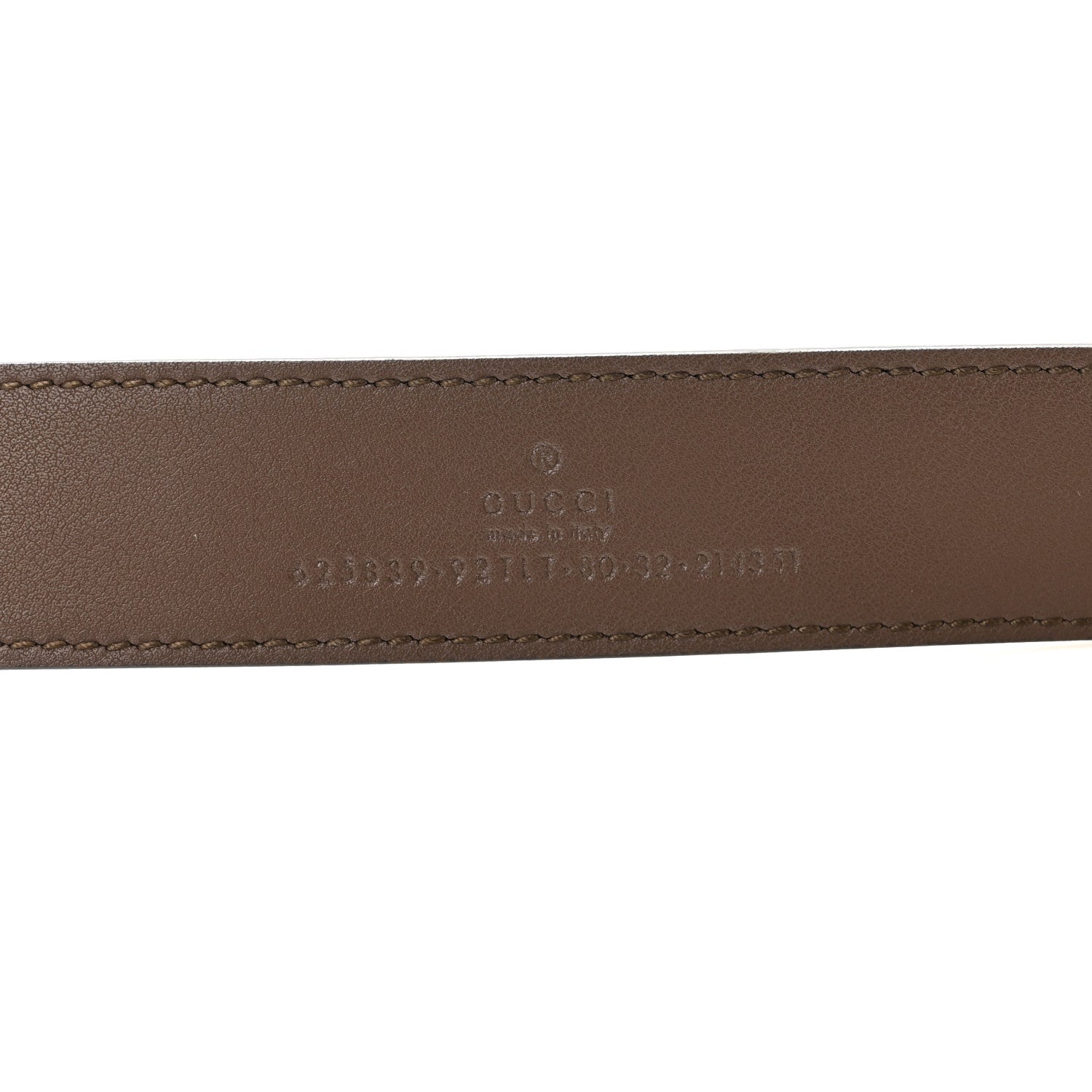 Gucci GG Supreme Monogram Matte Plutone Calfskin Double G 30mm Belt 80 32 Beige Ebony New Acero 5 of 7
