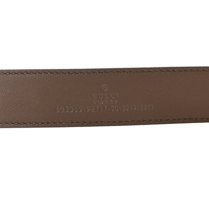 Gucci GG Supreme Monogram Matte Plutone Calfskin Double G 30mm Belt 80 32 Beige Ebony New Acero 5 of 7