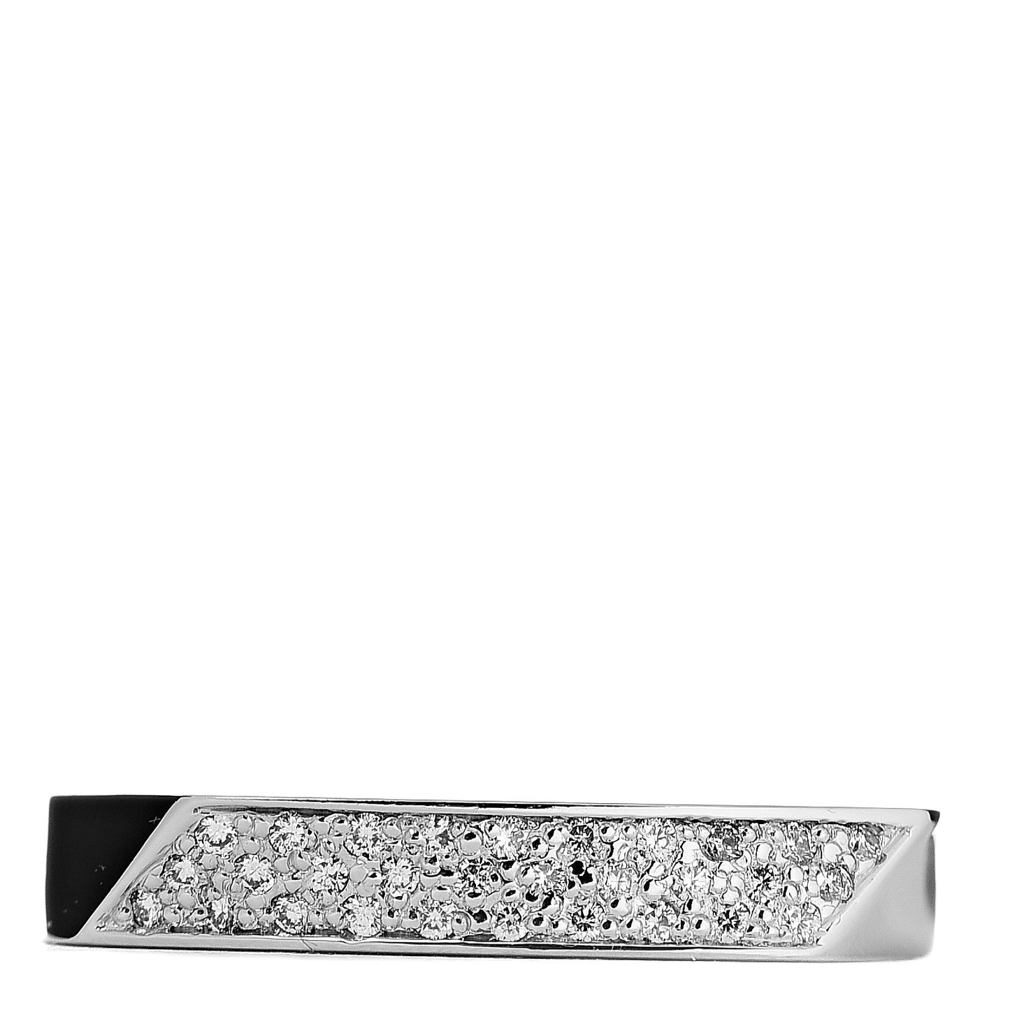 18K White Gold Diamond Frank Gehry Torque Ring 48 4.5