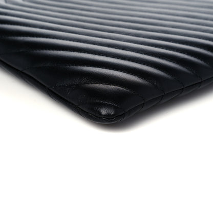 Saint Laurent Calfskin Matelasse Chevron Monogram Document Holder Black 9 of 9